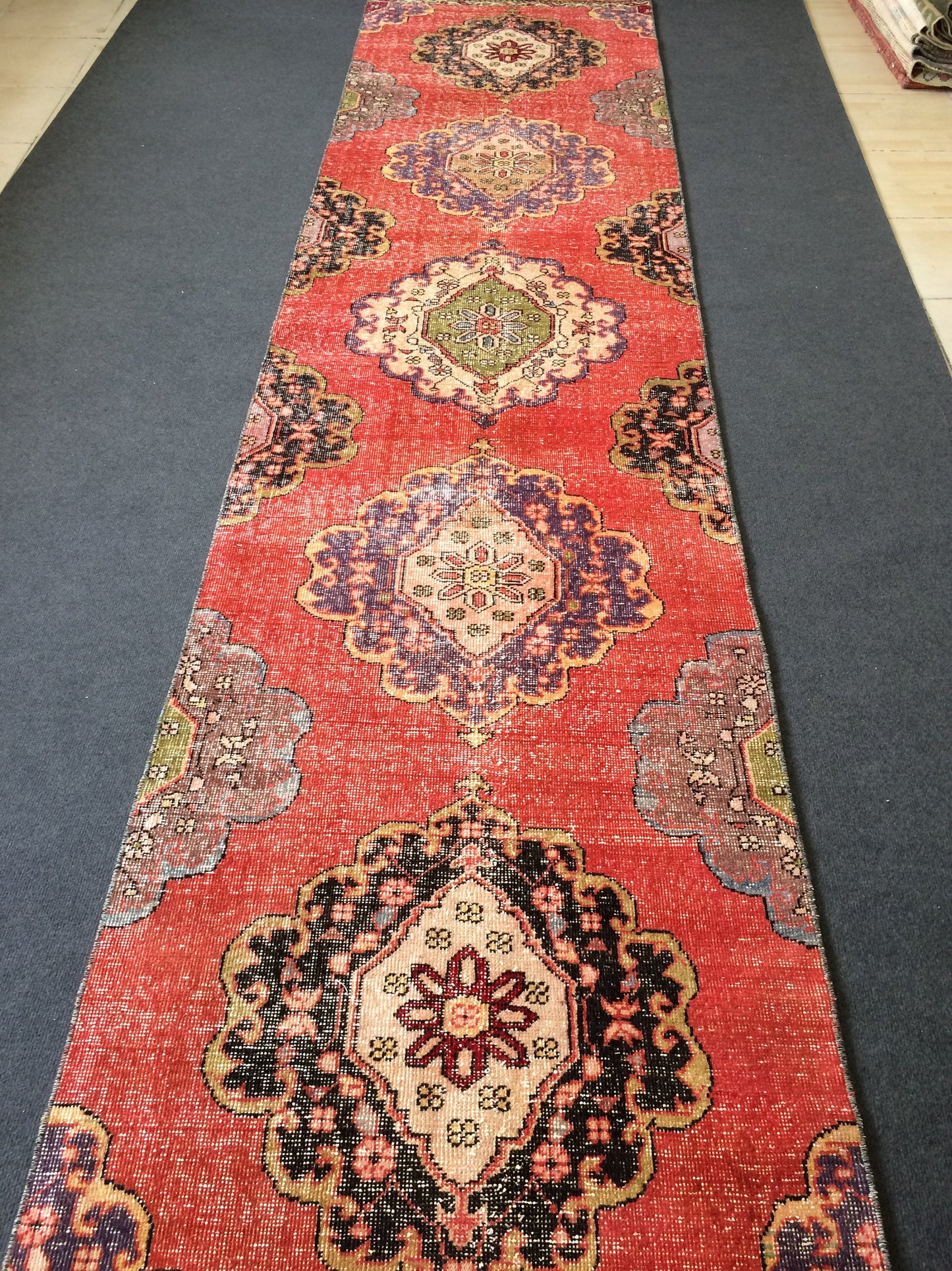 13 x 2.10 Vintage Runner Rug Oushak Runner Rug Turkish Runner Rug  Hallway Runner Rug Kitchen Runner Rug Wool Runner Rug Bohemian Runner