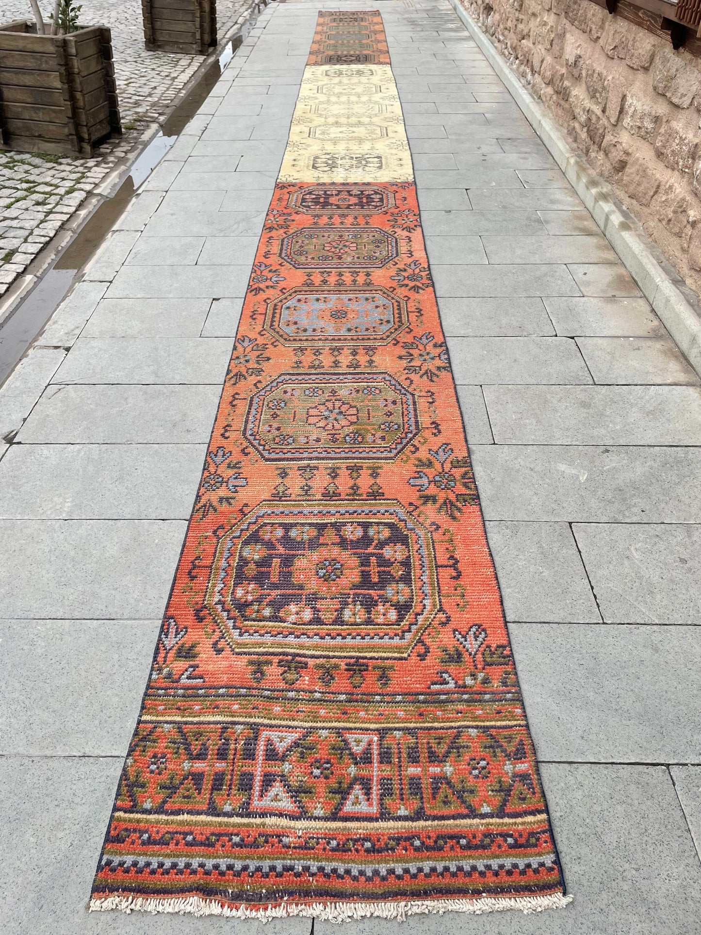 Vintage Staircase Runner Rug 2.3 x 31 ft Extra Long TURKISH Runner Rug Vintage Runner Rug Distressed Runner Rug  Runner Hand Knotted Runner