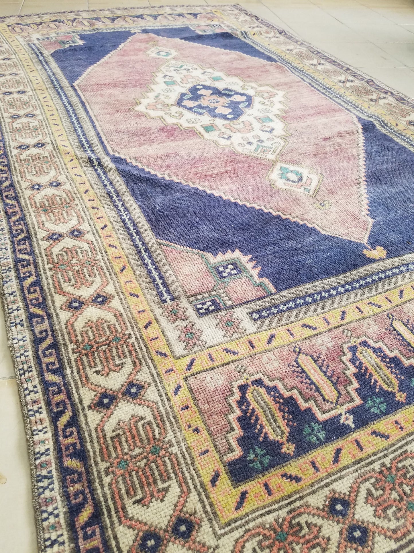 Oushak wool rug,turkish rug 4'9x8'5 vintage rug, unique hand made rug kitchen rug bohemian rug