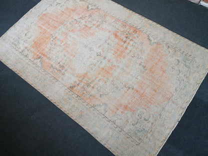 4x9 feet vintage rug,handmade kitchen area rug, antique rug, turkish bedroom rug, oushak rug