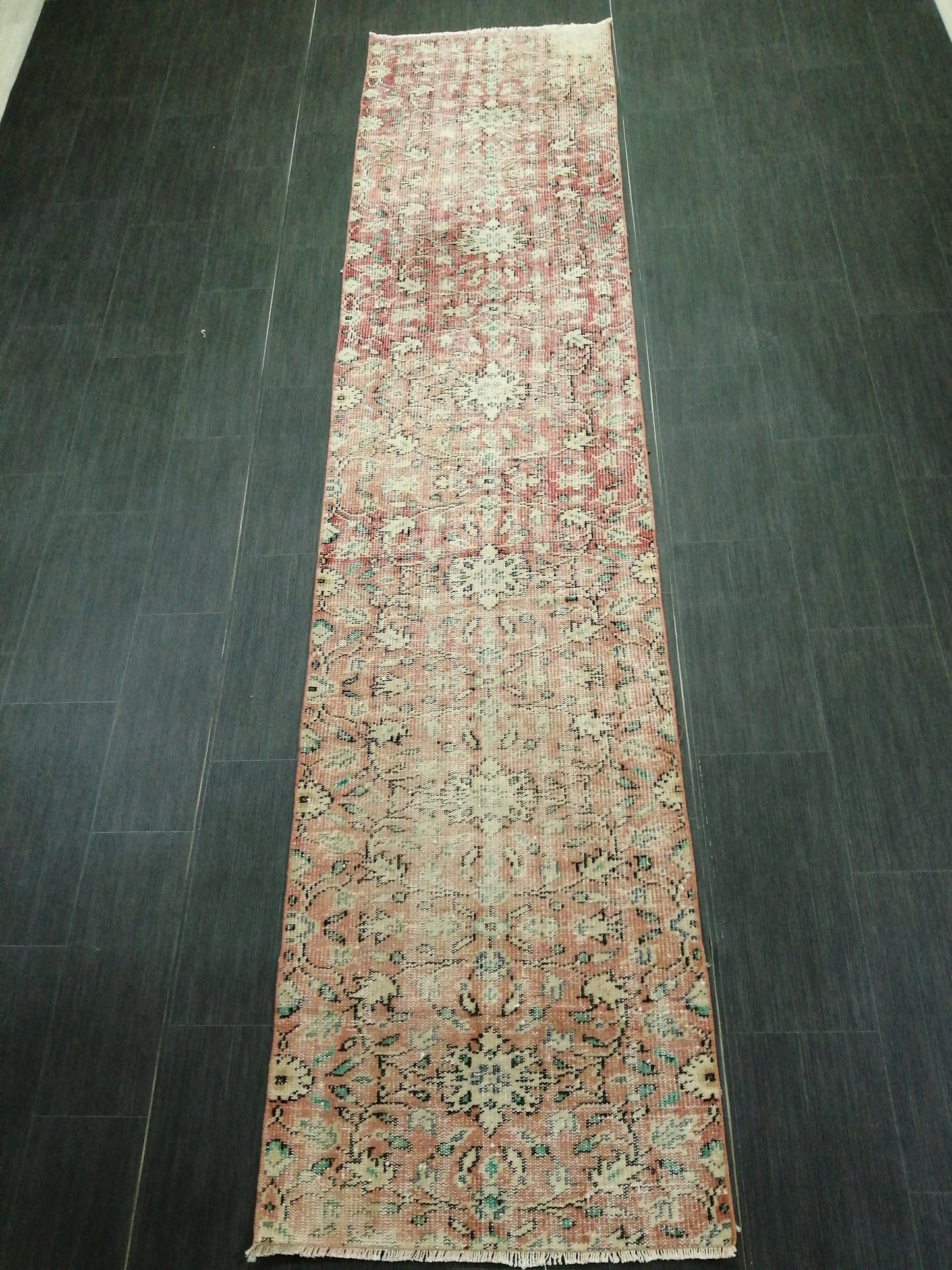 10.6 X 2.5 Distressed Runner Rug Turkish Runner Rug Vintage Runner Rug Hallway Runner Rug Kitchen Runner Rug Oriental Runner Rug Oushak Rug