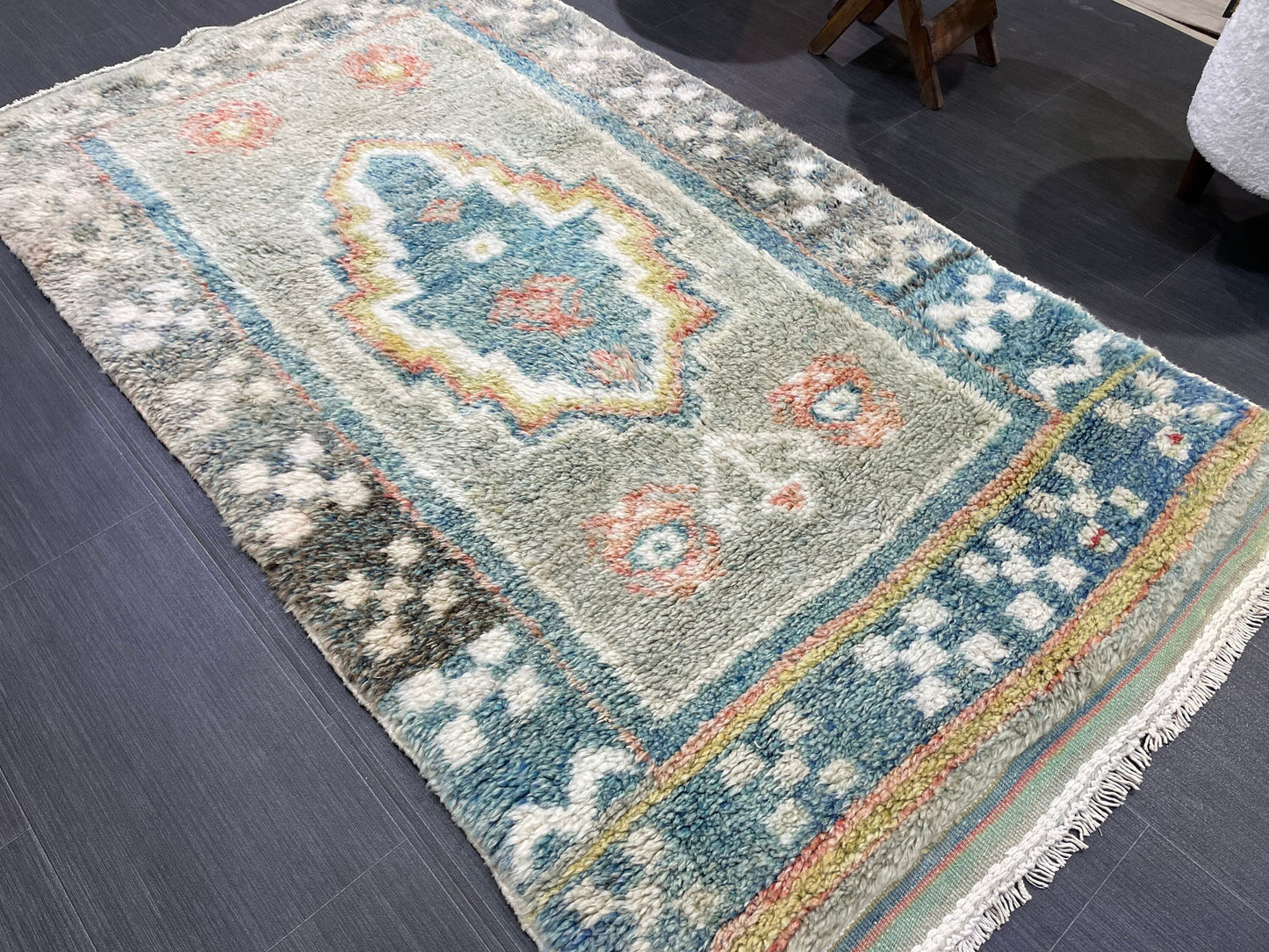 Antique Rug, High Wool Pile 3.5 x 6 Rug,Plush Rug,Handmade Rug,Shaggy Hand Knotted Rug,One Of A Kind Rug, Nomad Rug, Rear Rug