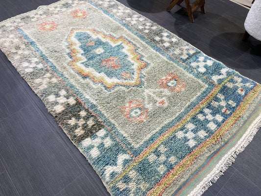 Antique Rug, High Wool Pile 3.5 x 6 Rug,Plush Rug,Handmade Rug,Shaggy Hand Knotted Rug,One Of A Kind Rug, Nomad Rug, Rear Rug