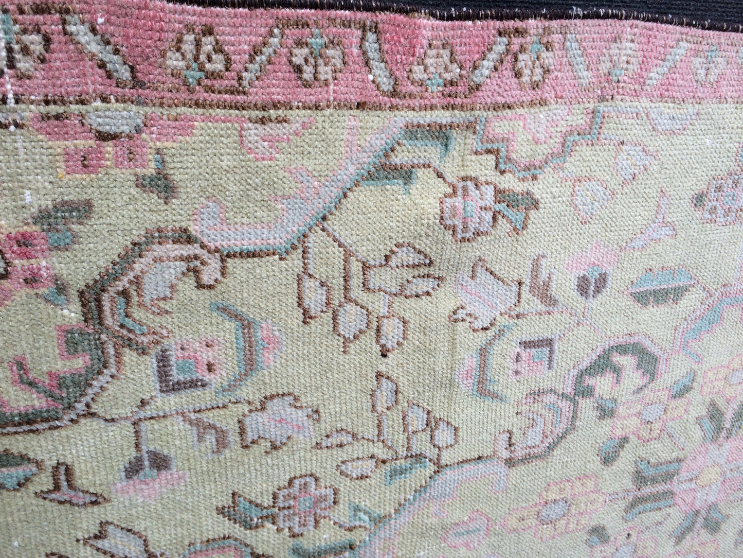 Vintage Turkish Rugs, Bathroom Rug, Living Room Rug, Vanity Rug, Vintage Oushak Rug, Handmade Rug, Natural Wool Rug, Hand Knotted Rug