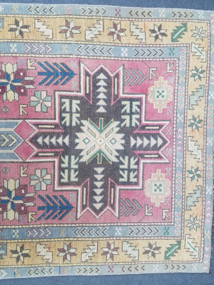 Oushak wool rug, turkish rug vintage rug 3'9x6'3 vintage oushak, rug unique hand made rug kitchen rug bohemian rug