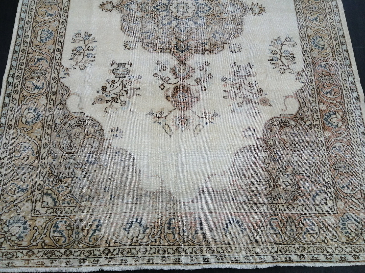 Vintage Rugs TURKISH HAND MADE Rugs   Vintage Turkish Rugs   Orienta Rug 7 x 10.4 Traditional Rug,  Vintage Persian Rug, Wool Rug