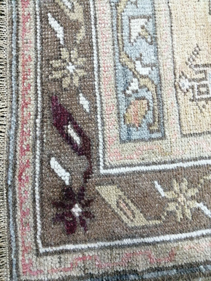 5 x 3 OUSHAK RUG Neutral TURKISH Rug Vintage Oushak Neutral Rug Vintage soft Rug Wool Oushak Rug Hand Made Rugs Vintage Turkish Rug 3x5