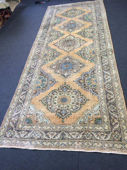 12.3 x 4.8 Large Area Rug Vintage Rug  Oushak Rug Turkish Rug Oriental Runner Carpet Persian Runner Rug 4.8x12.3 Runner