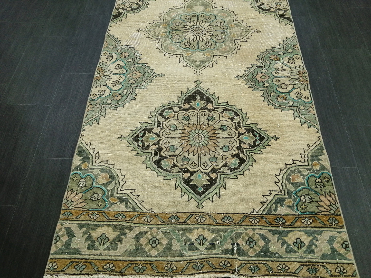 12.8X3.5 Oushak Runner Rug Turkish Runner Rug Vintage Runner Rug Hallway Runner Rug Kitchen Runner Rug Wool Runner Rug Wool Oushak Rug