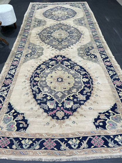 Vintage Oushak 5 x 11 Rug Wool Hand Knotted Rug Handmade Rug Antique Rug Old Rug Authentic Oushak Rug Fun Rug one of a kind rug