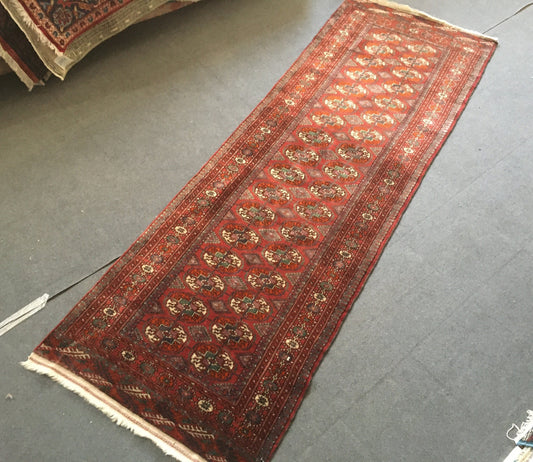 3x8 feet natural soft turkish handmade runner, vintage red living room area runner, mini corridor runner rug,oushak kitchen floor runner rug