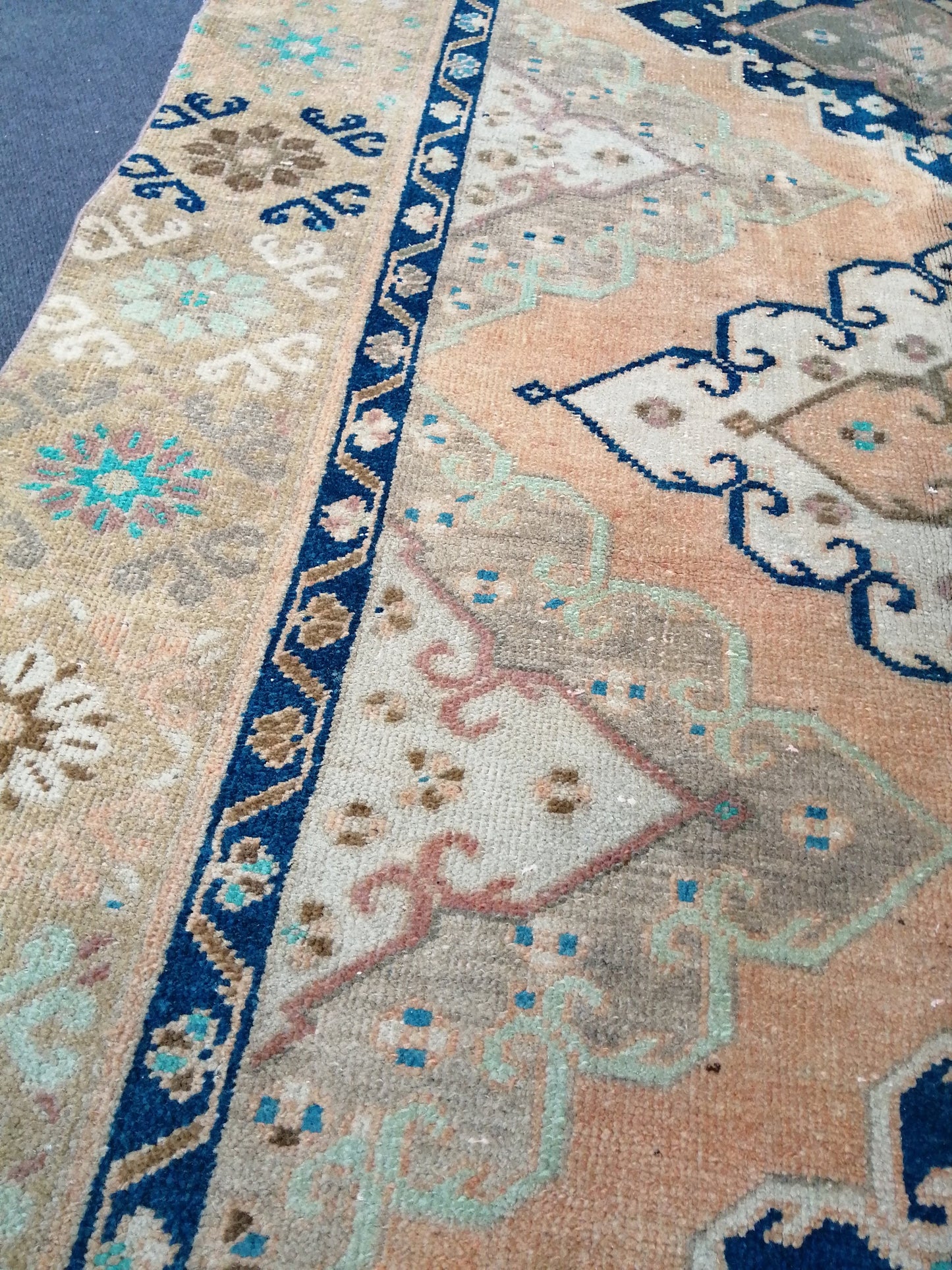 13 x 4.8 Runner Oushak Runner Rug, Turkish Runner Rug, Vintage Runner Rug, Hallway Runner Rug, Kitchen Runner Rug Wool Runner Rug