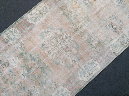 Muted distressed vintage rug 3'8x6'7 turkish rug, muted rug oushak rug floral rug oriental rug antique rug