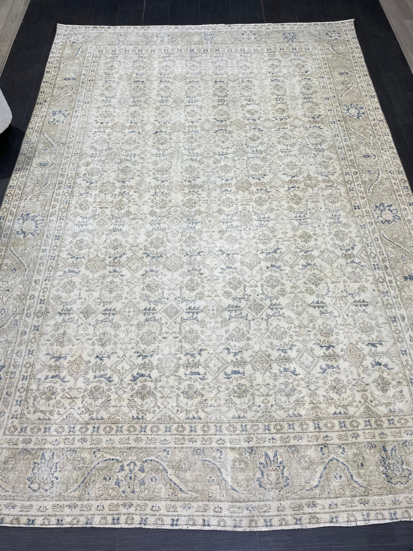 Muted Vintage RUG 6.5 x 10.3 TURKISH Rug Distressed Vintage Turkish Rug Muted Oushak Rug Large Persian Rugs Vintage Oriental Rug 7x10