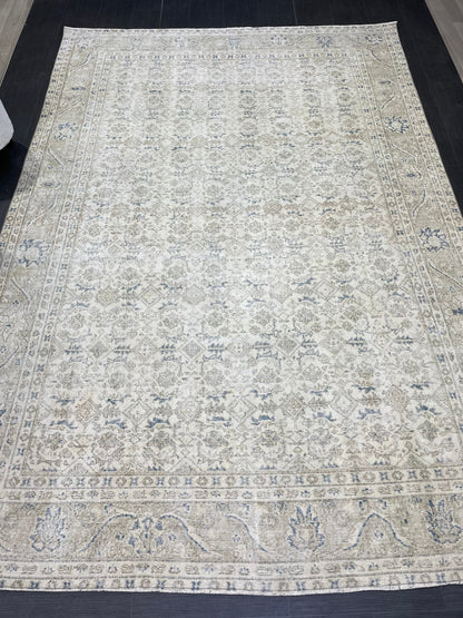Muted Vintage RUG 6.5 x 10.3 TURKISH Rug Distressed Vintage Turkish Rug Muted Oushak Rug Large Persian Rugs Vintage Oriental Rug 7x10