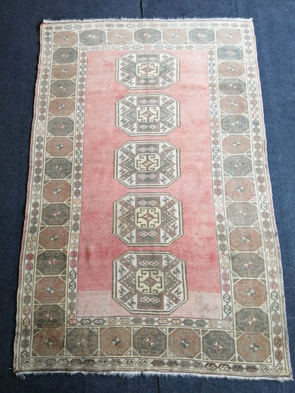 6.3 x 4 ft OUSHAK RUG TURKISH Oushak Rug Hand Made Rugs Vintage Oushak Runner Rug Vintage 4x6 Rug Wool Oushak Rug Vintage Turkish Rug