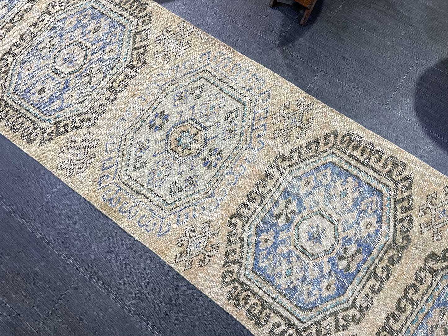 Distressed Antique Runner Rug 2.9 x 11.4 Turkish Runner Rug Vintage Runner Rug Old Hallway Runner Rug Kitchen Runner Rug Wool Runner Rug