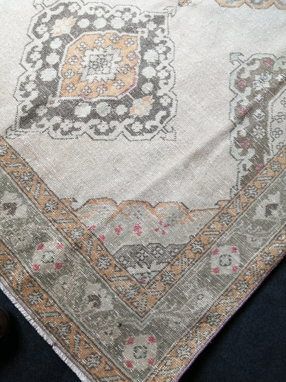 5 x 12.6 OUSHAK RUG TURKISH Muted Runner Rug Vintage Oushak Runner Rug Vintage Runner Rug Wool Oushak Rug Hand Made Rugs Vintage Turkish Rug