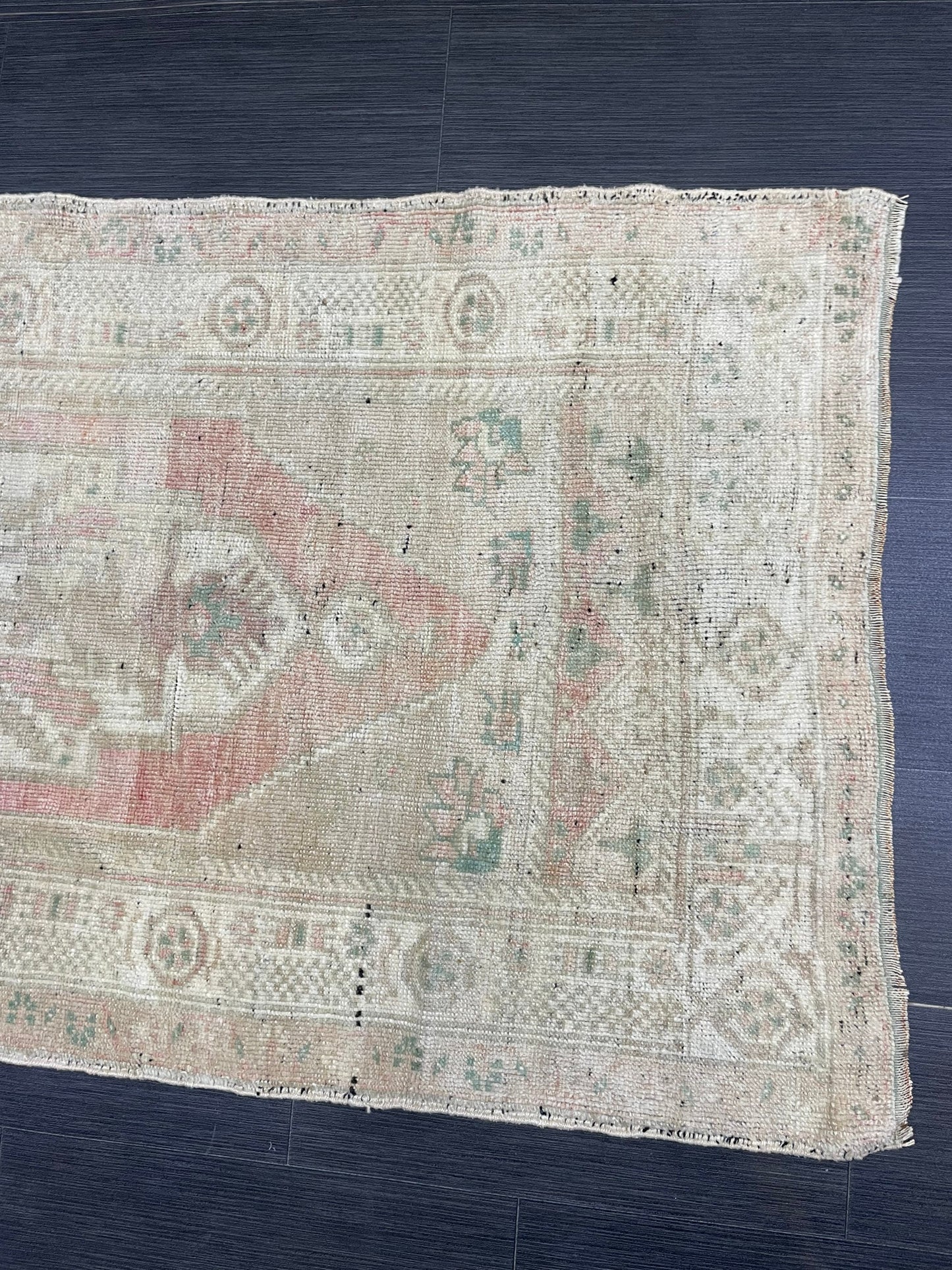 Vintage Turkish RUG, Muted Oushak Rug, 3 x 5.8 Vintage Rug, Antique Rug, Handmade Rug, Hand Knotted Rug Bohemian Rug Wool Rug