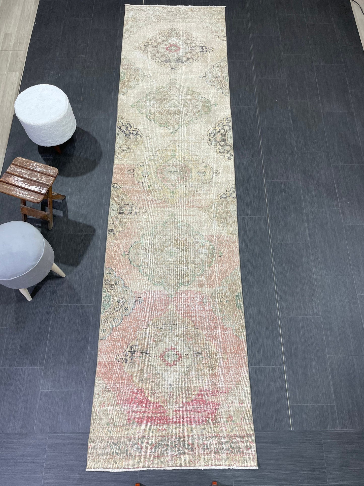 Handmade Runner RUG 3 x 12 TURKISH Oushak Rug Vintage Runner Rug Vintage Runner Rug Wool Oushak Rug Antique Rug Hand Knotted Rug