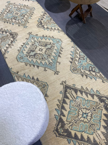 Vintage Persian Runner 2.7 x 12.4 Rug, Turkish Runner Rug, Handmade Runner, Staircase Runner, Kitchen Runner Rug, Wool Runner Rug