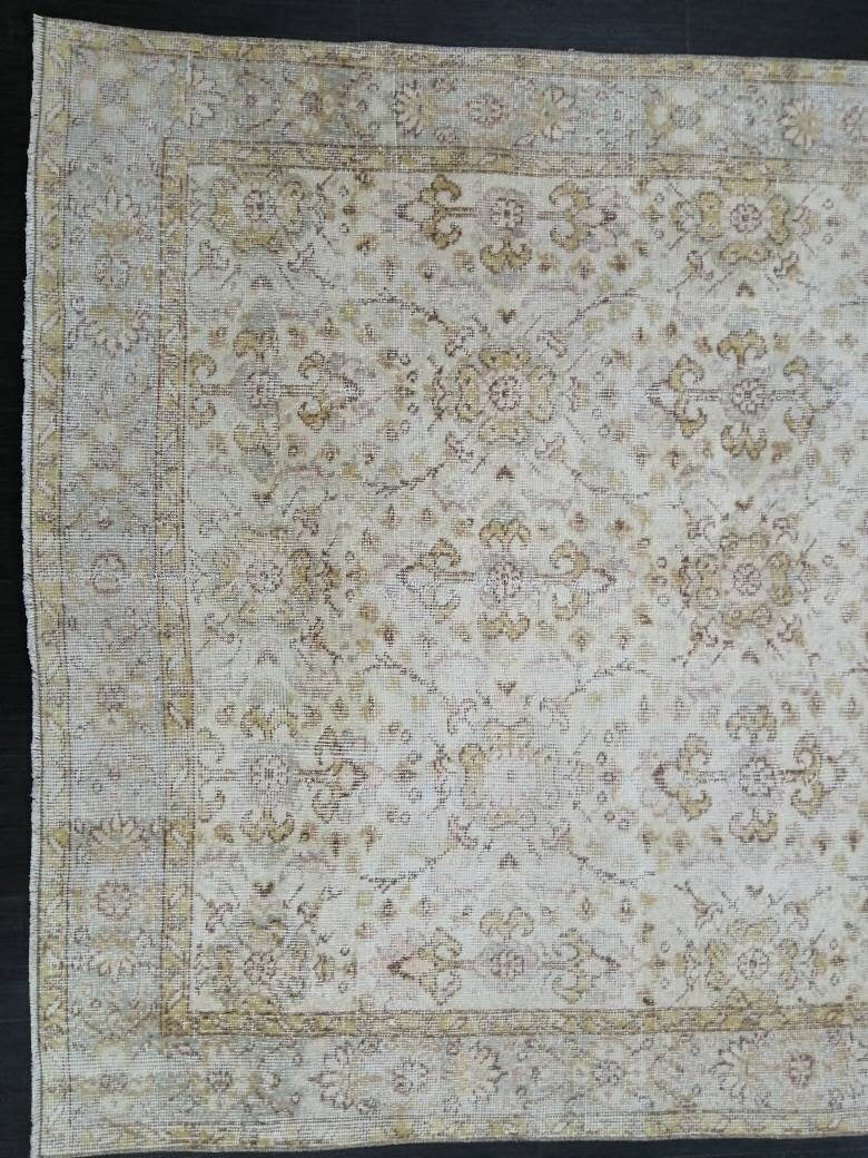 Vintage Rugs 9.2 x 5.3  TURKISH HAND MADE Rugs 10x6 Vintage Turkish Rugs Oushak Rug  Large Turkish Oushak Rug, Vintage Oushak Rug, Wool Rug