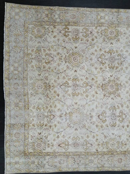 Vintage Rugs 9.2 x 5.3  TURKISH HAND MADE Rugs 10x6 Vintage Turkish Rugs Oushak Rug  Large Turkish Oushak Rug, Vintage Oushak Rug, Wool Rug