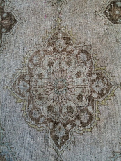 13.9 x 2.8 Muted Oushak Runner Rug Turkish Runner Rug Vintage Runner Rug Hallway Runner Rug Faded Kitchen Runner Rug Wool Runner Rug