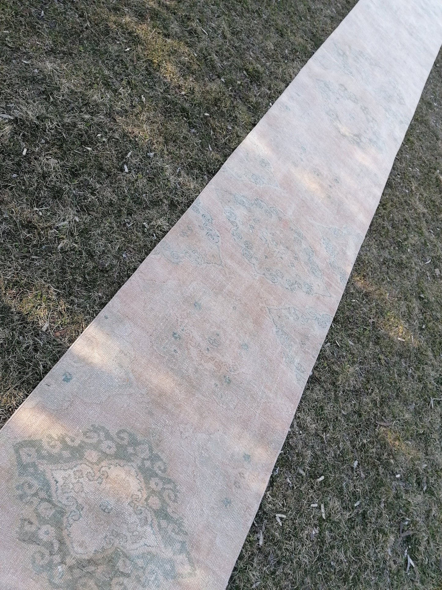 2'9x23'6 oushak turkish runner rug, vintage turkish runner rug, hallway hand made wool rug, kitchen runner rug