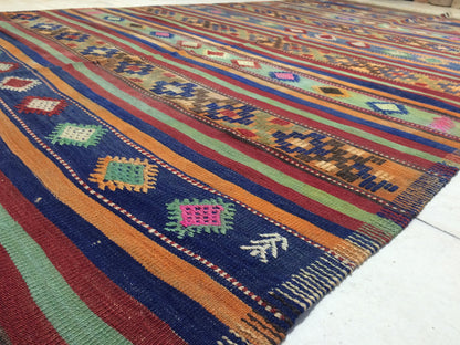 6 x 11 Flat Weave OUSHAK RUG TURKISH Oushak Rug Flatweave Oushak Runner Rug Vintage Runner Rug Wool Oushak Rug Hand Made Rugs Vintage Rug