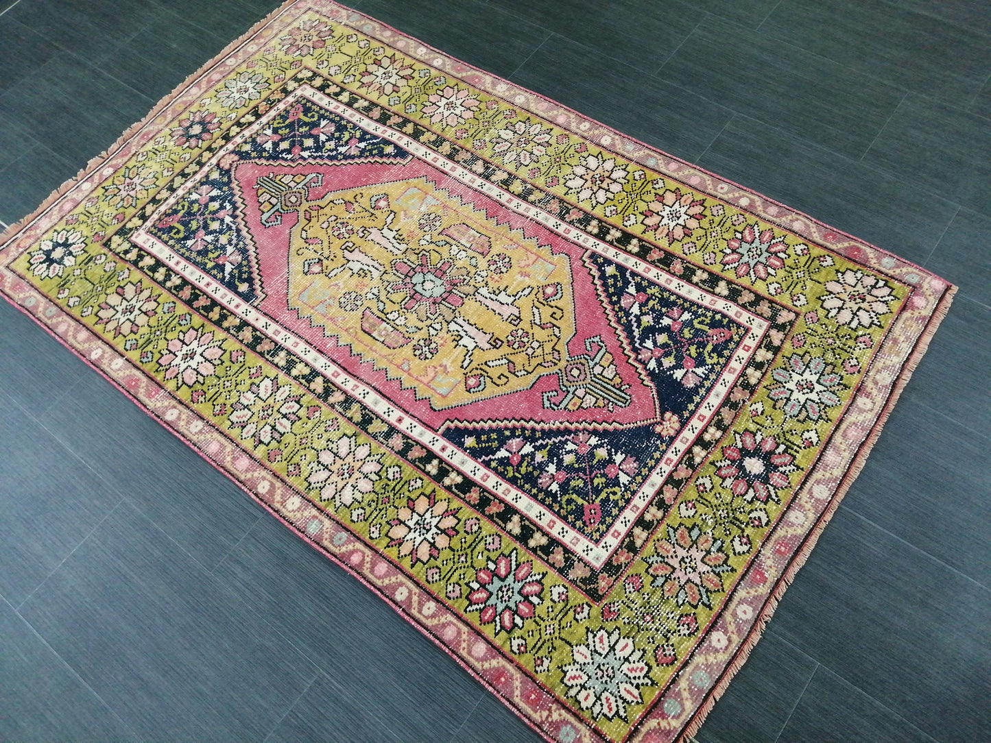 5.6 x 3.6 Hand Made Rug, Oushak Rug, Rustic Rug, Bohemian Rug, Rug Runner, Turkish Rug, Farmhouse Rug, Vintage Rug, Wool rug