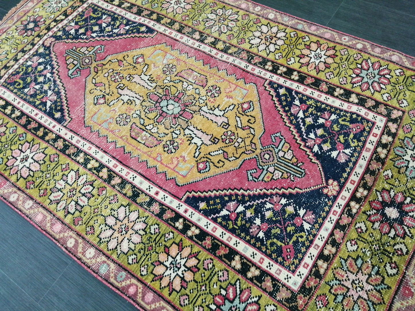 5.6 x 3.6 Hand Made Rug, Oushak Rug, Rustic Rug, Bohemian Rug, Rug Runner, Turkish Rug, Farmhouse Rug, Vintage Rug, Wool rug