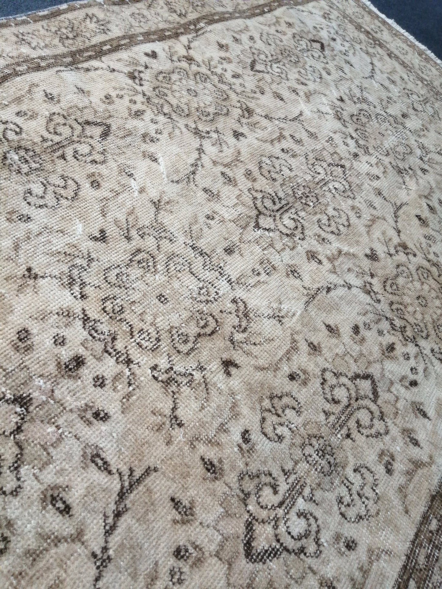 6.9 x 3.8 Rugs, Hand Made Rug, Neutral Rug, Rustic Rug, Boho Rug, Rug Runner, Neutral Turkish Rug, Farmhouse Rug, Vintage Rug, Wool rug