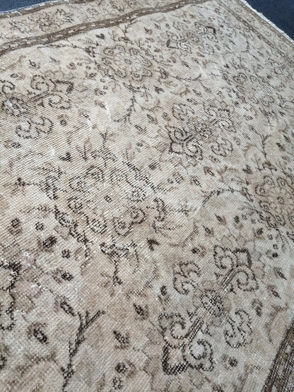 6.9 x 3.8 Rugs, Hand Made Rug, Neutral Rug, Rustic Rug, Boho Rug, Rug Runner, Neutral Turkish Rug, Farmhouse Rug, Vintage Rug, Wool rug