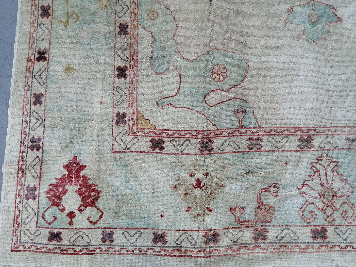 Muted OUSHAK RUG, 9.3 x 11.7 TURKISH Oushak Rug, Vintage Oushak Rug Wool Oushak Rug Hand Made Rugs, Authentic  Oushak Rug