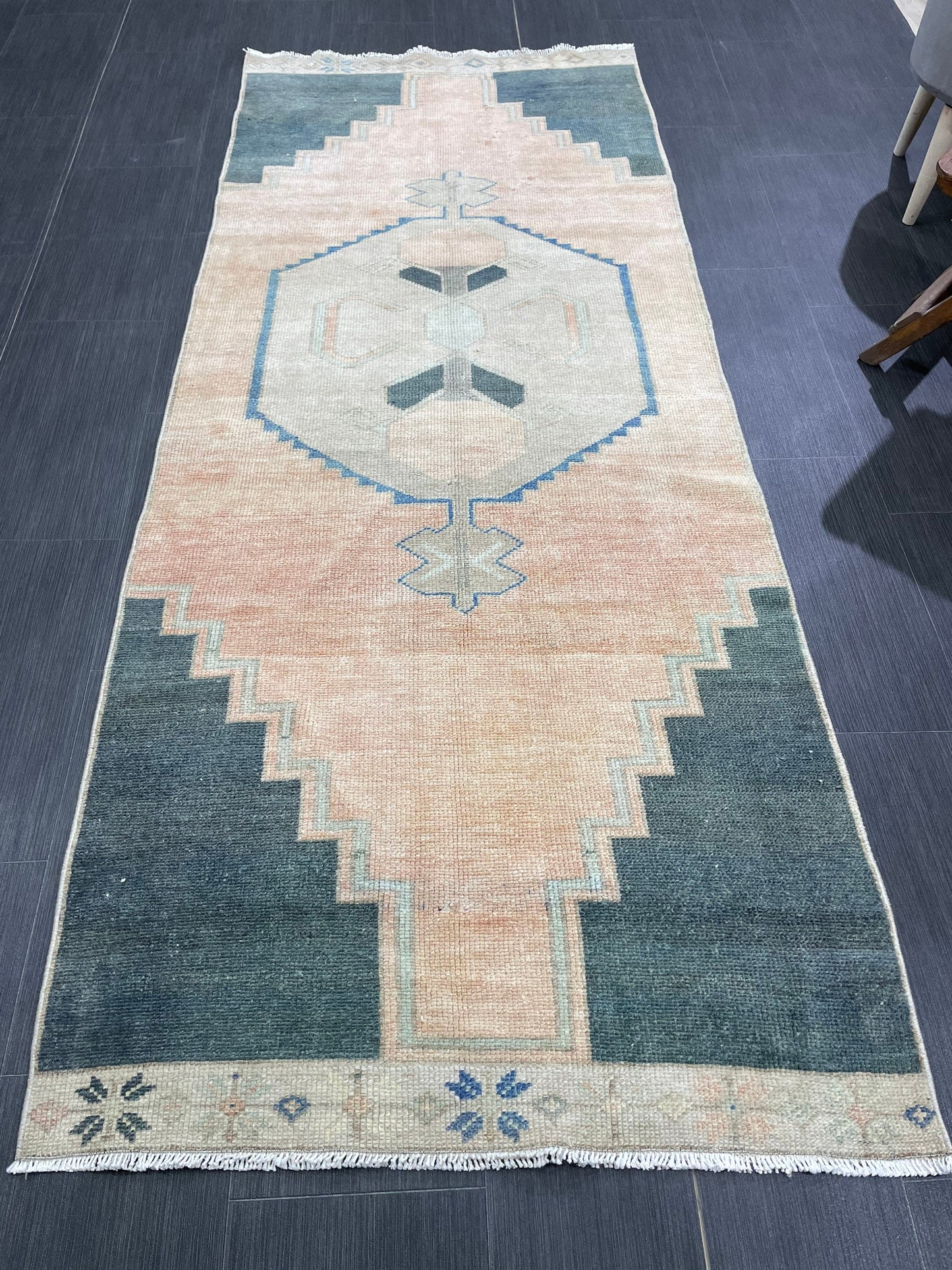 Handmade Rug Oushak 3.1 x 7.5 Rug Hand Knotted Rug, Antique Rug, Rug Runner, Turkish Rug, Farmhouse Rug, Vintage Rug, Wool rug
