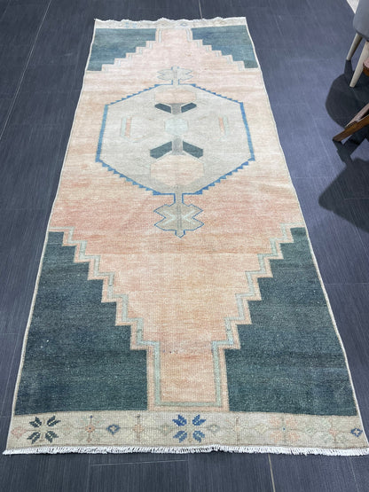 Handmade Rug Oushak 3.1 x 7.5 Rug Hand Knotted Rug, Antique Rug, Rug Runner, Turkish Rug, Farmhouse Rug, Vintage Rug, Wool rug