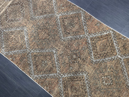 Antique Handmade Runner RUG 3.3 x 10.3 TURKISH Oushak Rug Vintage Runner Rug Vintage Runner Rug Wool Oushak Rug Hand Made Rug Vintage Rug