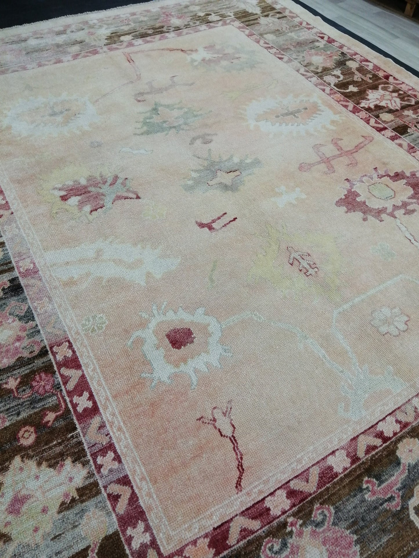 Vintage OUSHAK RUG, 11.6 x 9.3 ft TURKISH Oushak Rug, Vintage Oushak Rug Wool Oushak Rug Hand Made Rugs, Authentic Oushak Rug