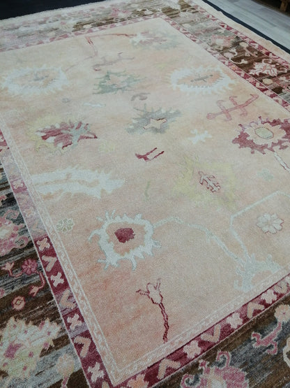 Vintage OUSHAK RUG, 11.6 x 9.3 ft TURKISH Oushak Rug, Vintage Oushak Rug Wool Oushak Rug Hand Made Rugs, Authentic Oushak Rug