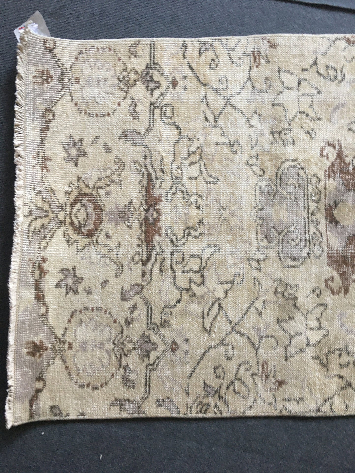 2.6x9 feet natural brown turkish long runner rug, entryway tall runner, vintage faded living room rug, kitchen floor runner, bath mat rug