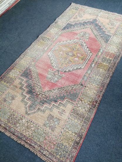 6.10 X 4  Muted Oushak Runner Rug Turkish Runner Rug Vintage Runner Rug Hallway Runner Rug Kitchen Runner Rug Wool Runner Rug  Oushak Rug