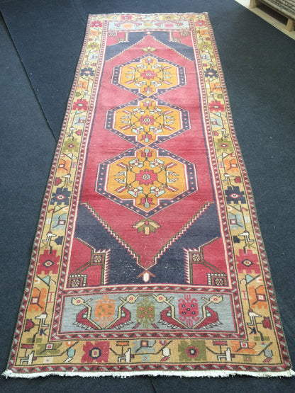 3 x 9.3 Runner Rug Turkish Runner Rug Vintage Runner Rug Hallway Runner Rug Kitchen Runner Rug Wool Runner Rug