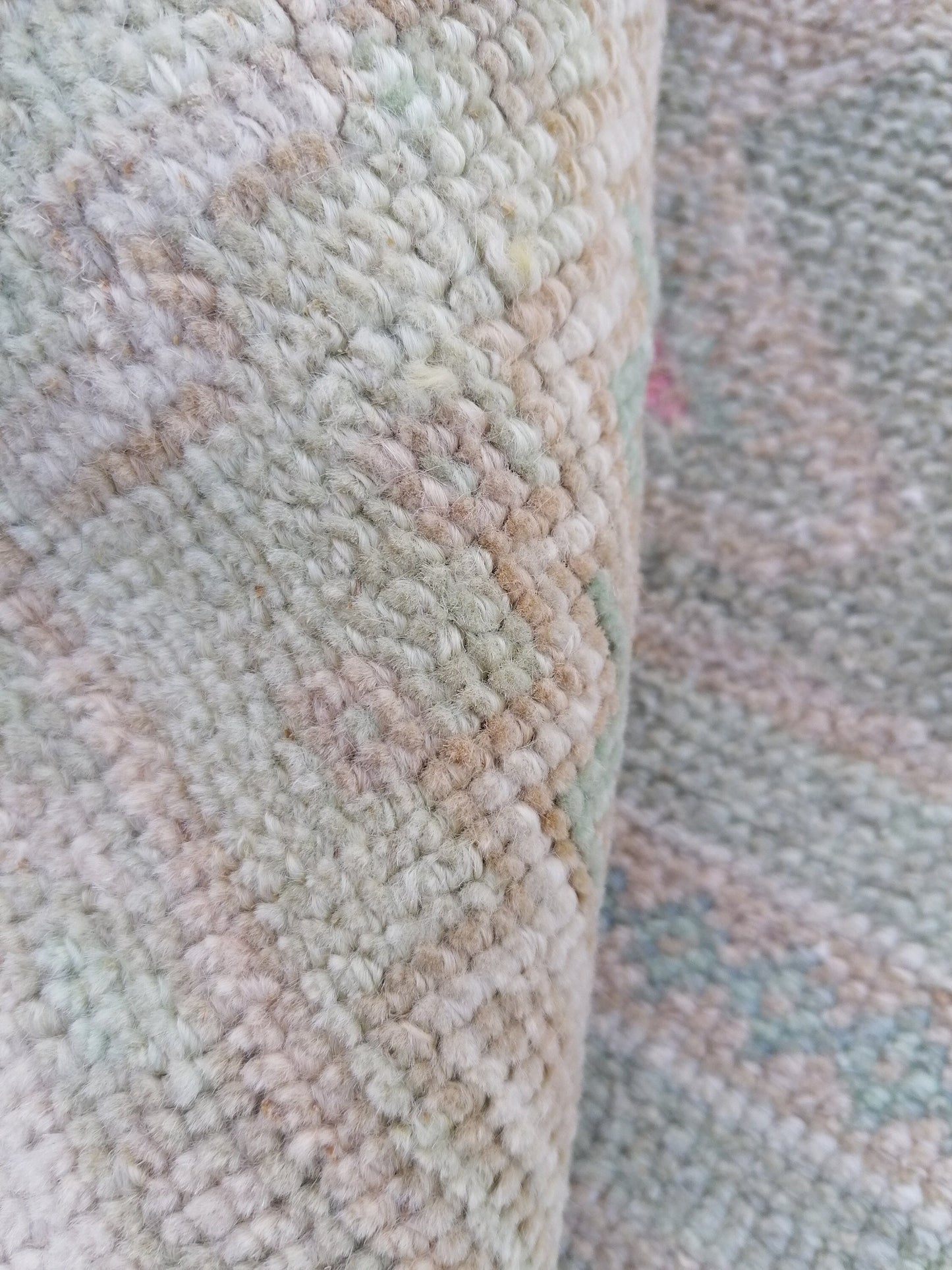 Pastel vintage runner rug, oushak wool runner 2'5x9'7 hallway handmade runner, turkish runner rug, entery runner, kitchen runner