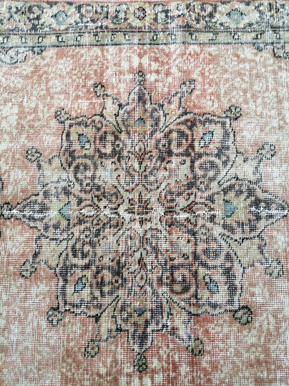 6.4 x 3.2 Vintage  Rug Turkish  Rug Oushak Rug Bohemian Rug, Living Room Rug, Oushak Rug, Hand Made Rug Wool Rug