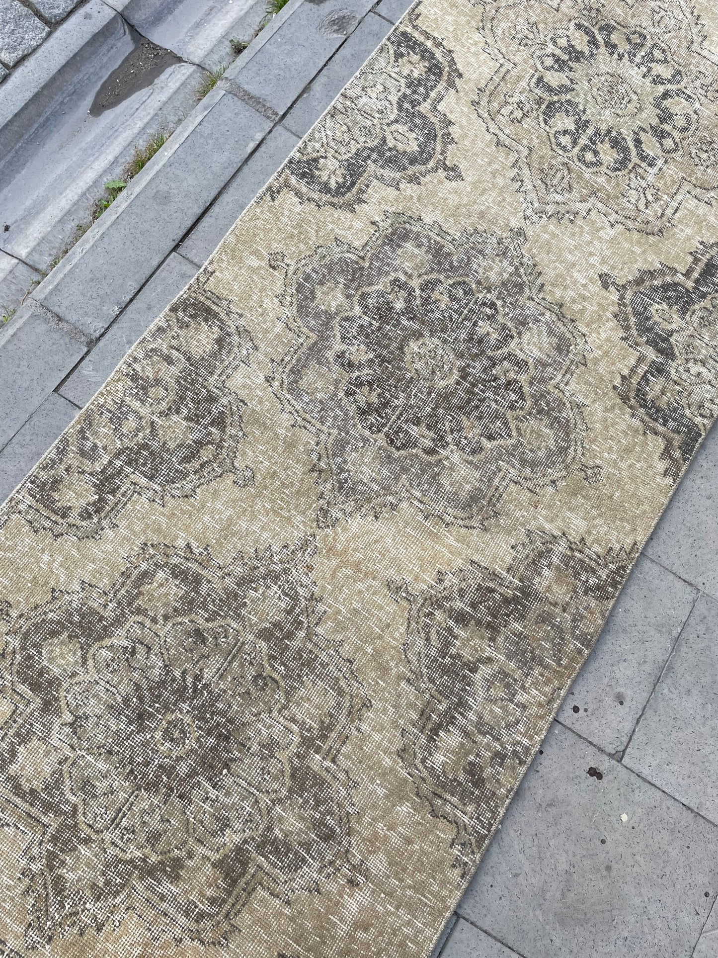 Muted Extra Long Handmade Runner Rug 2.7 x 23.5 Long TURKISH Runner Rug Vintage Runner Rug Staircase Runner Hand Knotted Runner