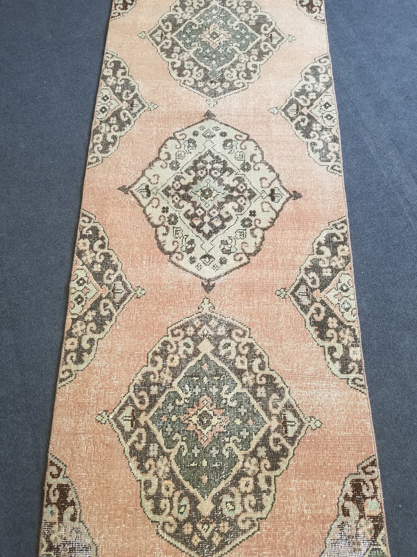 Runner rug,vintage runner rug,oushak runner 11'9"x 2'8" ft