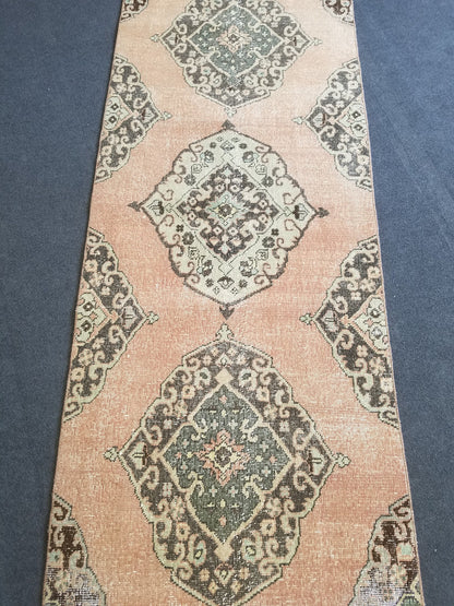 Runner rug,vintage runner rug,oushak runner 11'9"x 2'8" ft