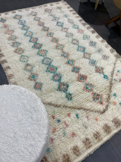 Antique Wool Rug, Vintage Shaggy 3.5 x 5.4 Rug, High Wool Pile Rug,  Plush Rug, Handmade Rug, Hand Knotted Rug, Turkish Rug, Nomad Rug, Rear