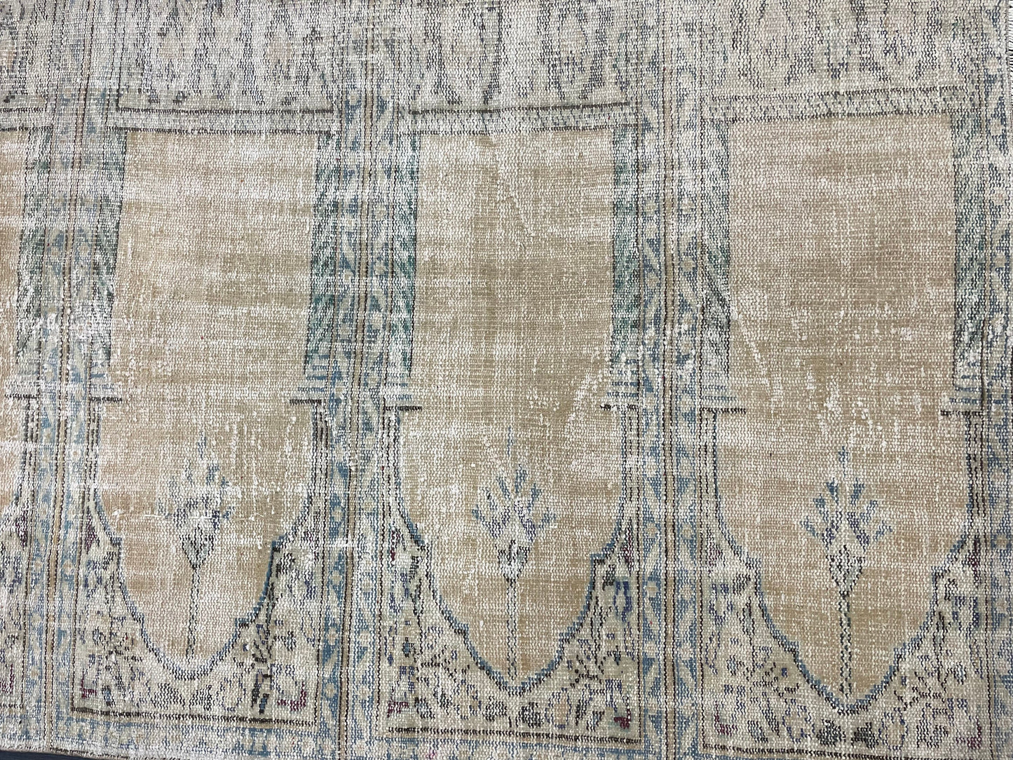 Oriental RUG TURKISH Rug 4.3 x 7.6 Vintage Oushak Rug Vintage Persian Rug Wool Meditation Rug Handmade Rugs Vintage Prayer Rug